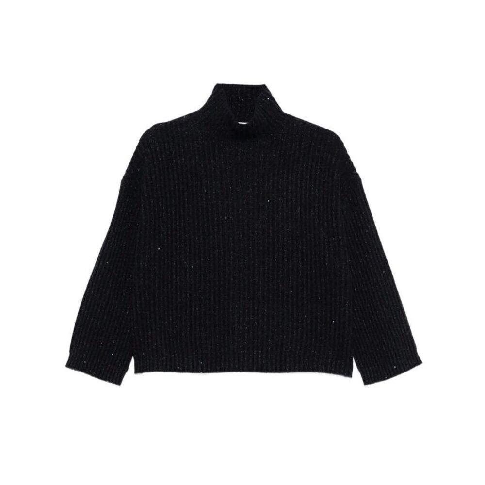 Sequin-Embellished Ribbed Cashmere Turtleneck Women